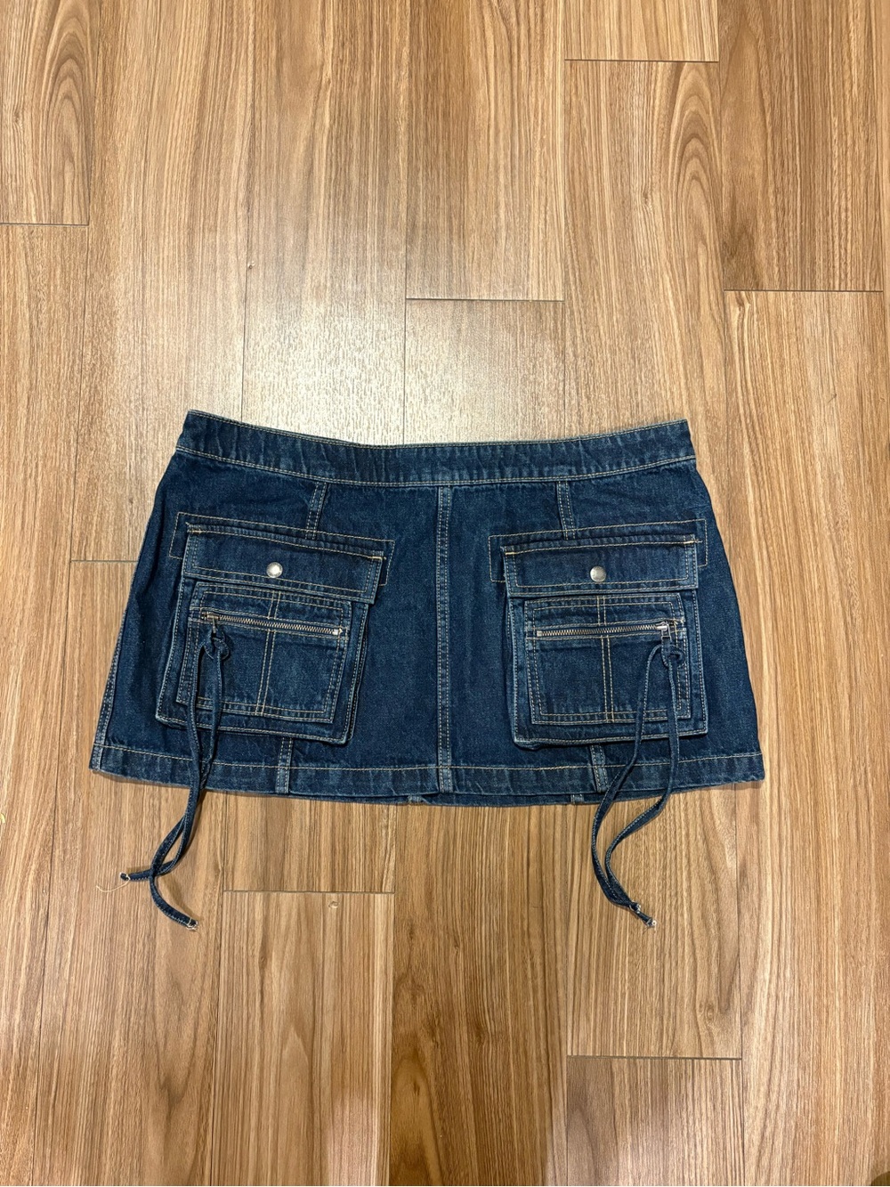 Urban Outfitters Dark Blue Denim Cargo Mini Skirt